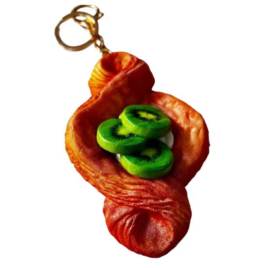 Simulated Food Squeeze Toy Keychain Stress Relief Bread Dessert Key Ring Backpack Hanging Decoration Bag Charm Purse Pendant