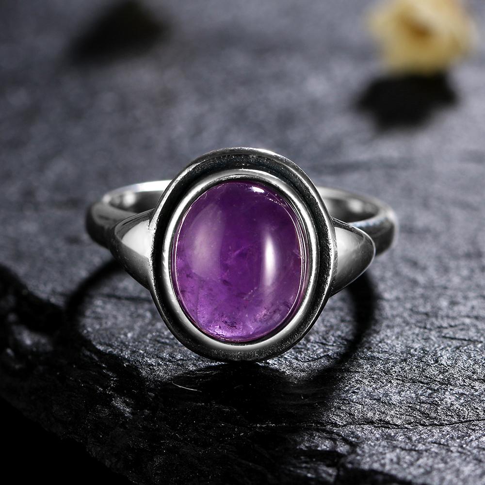 CopperRings Natural Amethyst Gemstone Rings for Women Wedding Bands Anniversary Gift Fine Jewelry