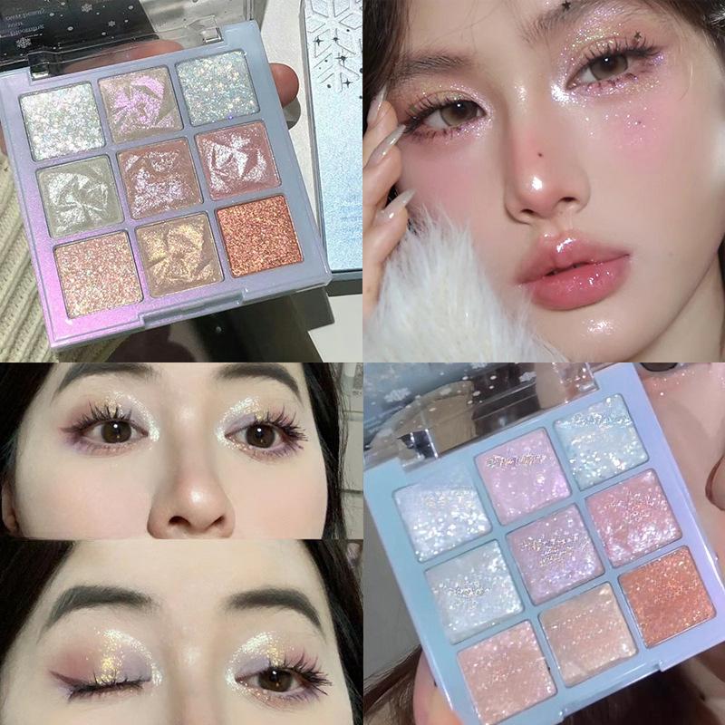 

9 цветов матовые мерцающие тени для век Pallete блестящие тени для век водостойкие стойкие пигменты для глаз тени для век красота макияж косметический