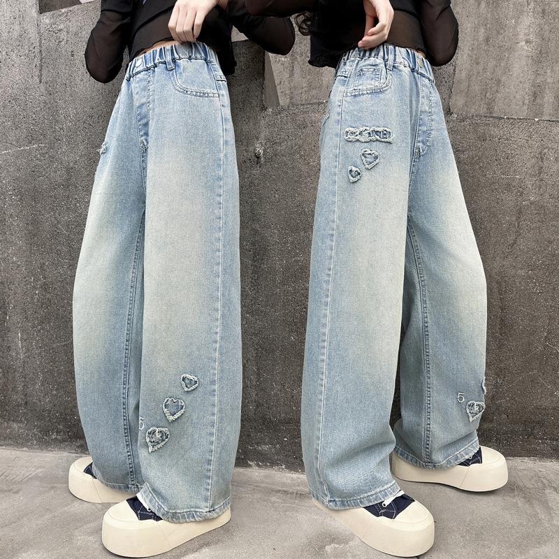 

Девочковые джинсы Осень 2025: Новый стиль для возраста 6-15 лет, средний и большой размеры 170cm