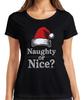 Naughty or Nice? Christmas Christmas Hat Knit Look Funny Women's T-Shirt
