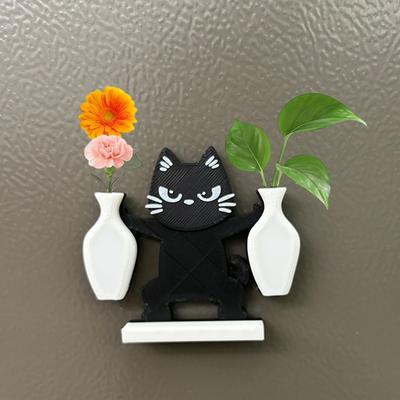 Mignon Collecteur de Moustaches de Chat Magnétique Double Design de Vases Mini Vase Aimants pour Réfrigérateur Ornements Boîte Souvenir Décoration Maison Bureau