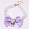 New Retro Cats Collars Kitten Love Bowknot Bow Tie with Pearl Adjustable Anti-suffocation Puppy Necklace Pets Party Accessories