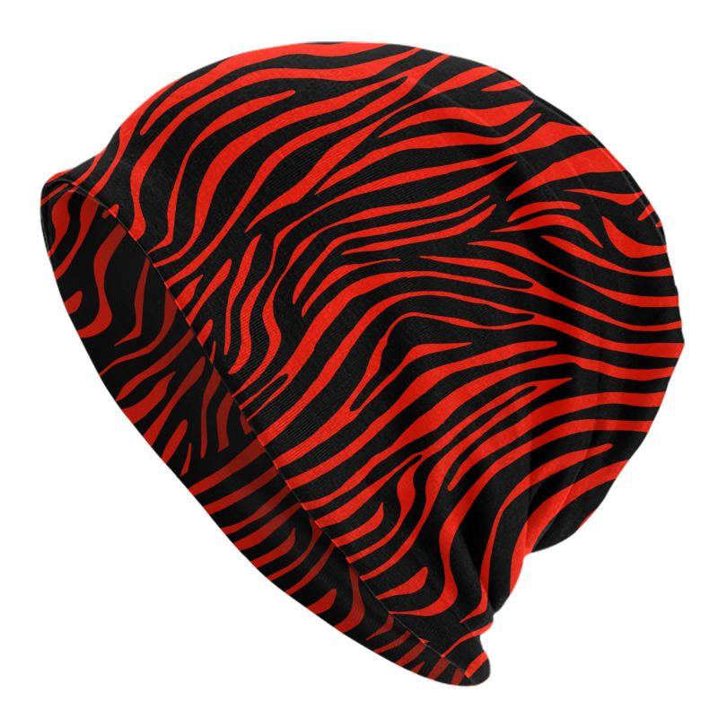 Zebra Stripe Beanie Chemo Hat Unisex Daily Headwear Knitted Hat Scarf Nightcap Slouchy Skull Cap for Women Men