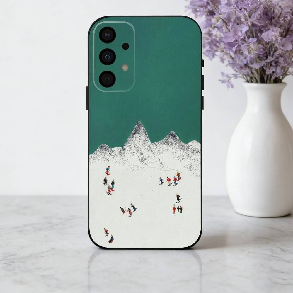 S-Schneeberg S-Skifahren Ski Handyhülle Für Samsung Galaxy A73,A72,A71,A70,A53,A52,A51,Andere Weiche Schwarze Hülle