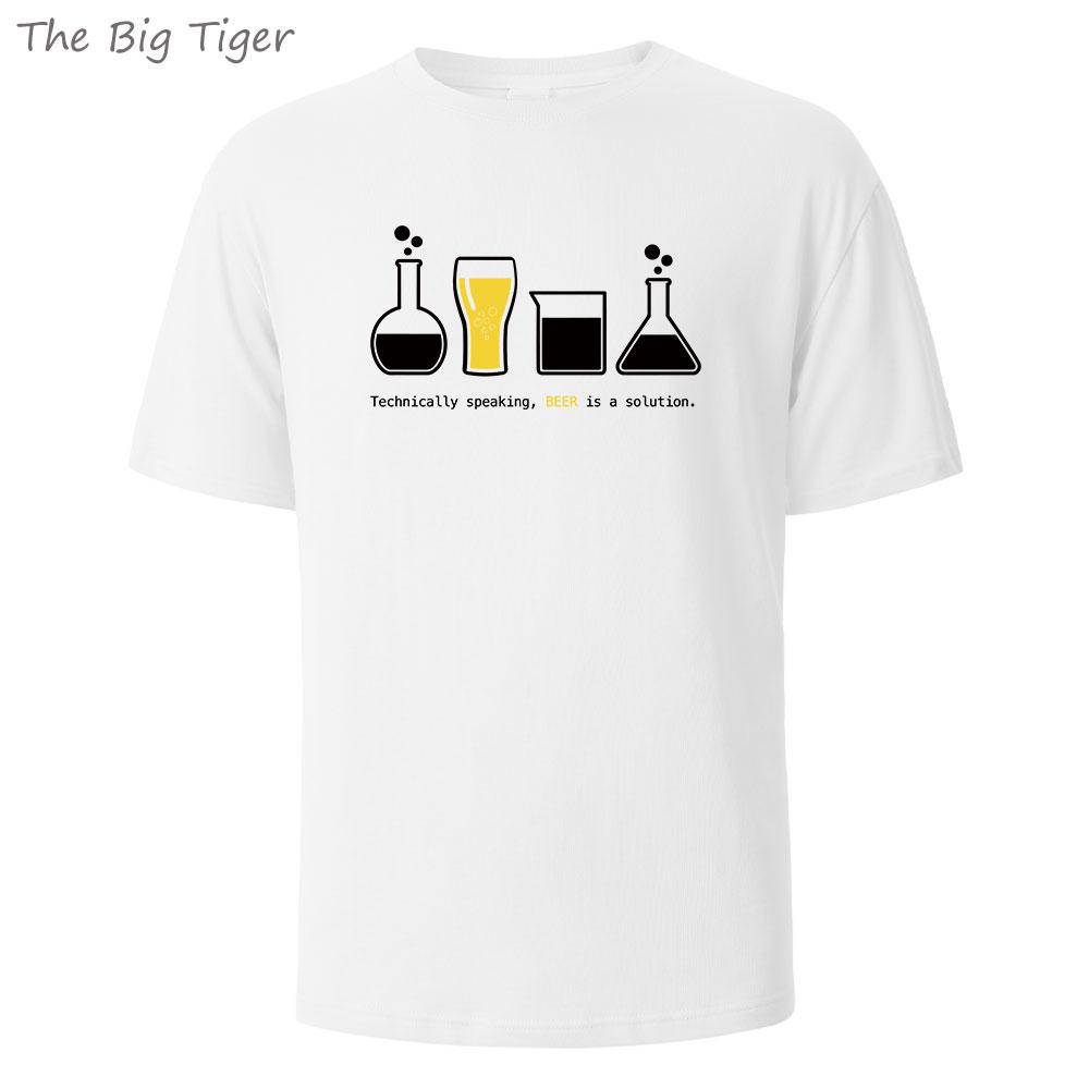 

Technically Beer Printing Lightweight Cotton Tee Simple Crew Neck Design Breathable Fabric Unisex Short Sleeve Shirt Men TShirt S
