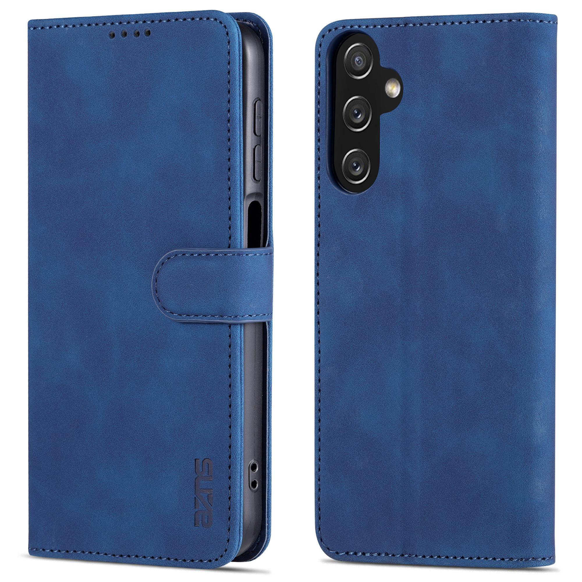 

AZNS For Samsung Galaxy A05s 4G Cell Phone Case PU Leather Wallet Cover Blue