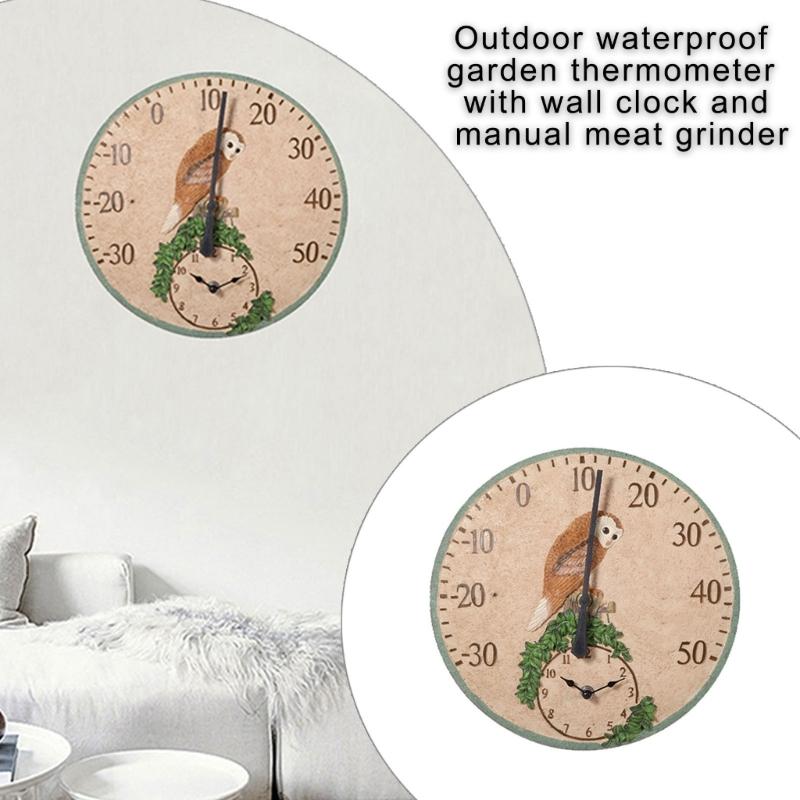 Wetterfeste Wanduhren Hängende digitale Wetterthermometer für Garten Küche Außen Innen Uhr und Thermometer