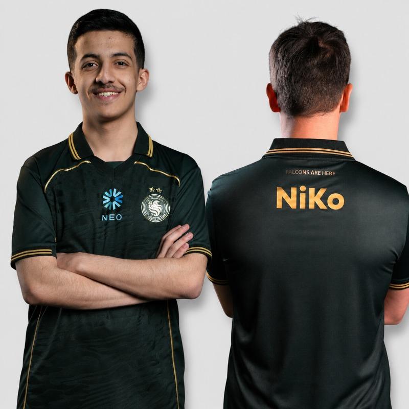 Nuove Uniformi di Allenamento Team Falcons 2026 CS2 Esports NIKO M0NESY Kyousuke Maglia T-shirt Uomo Girocollo Polo Regali Nome Personalizzato