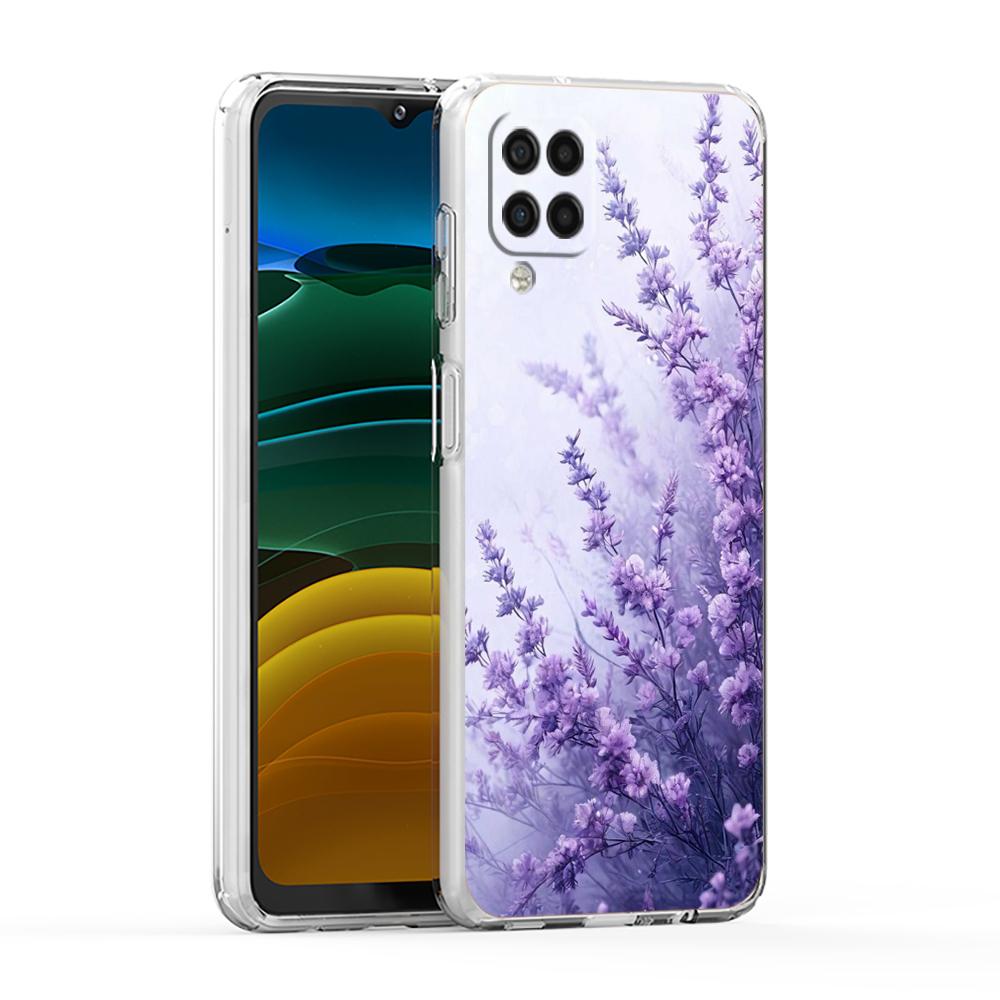 Soft TPU for Samsung Galaxy A13,A15,A22,A23,A25,A31,A32,A33,A35,A52,A53,A05,5G Transparent Phone Case Autumn flower Lavender Bag