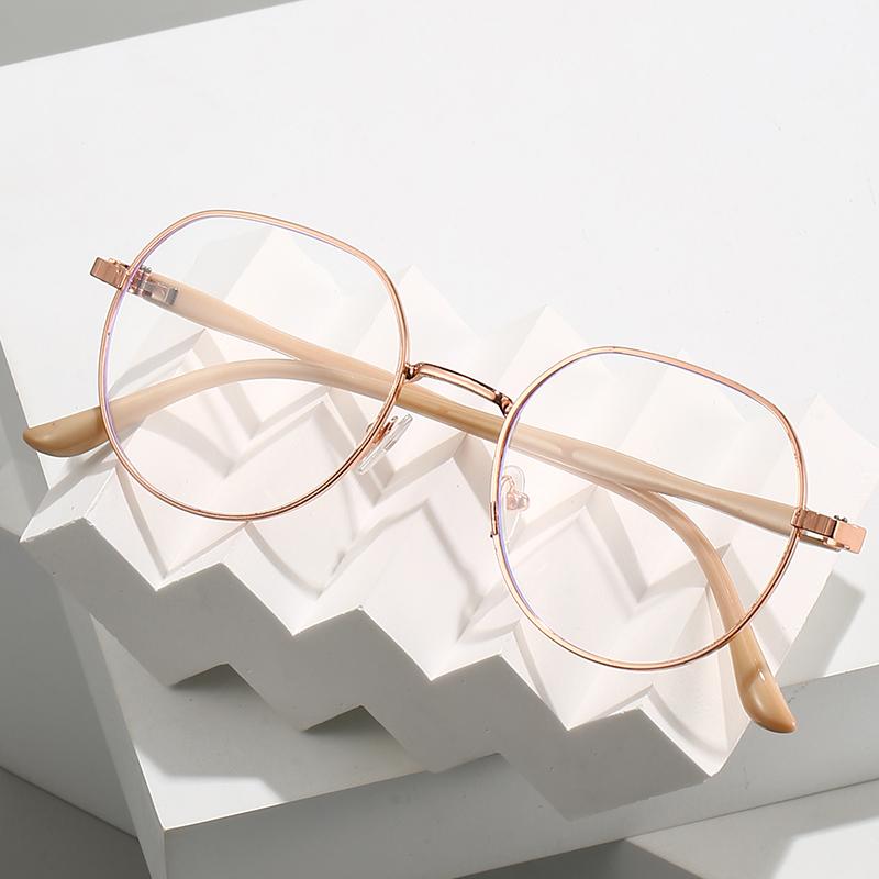Metal Polygonal Glasses Frame New Korean Version Anti-blue Light Eyeglasses Frame Student Flat Mirror Anti-Radiation Eyewear