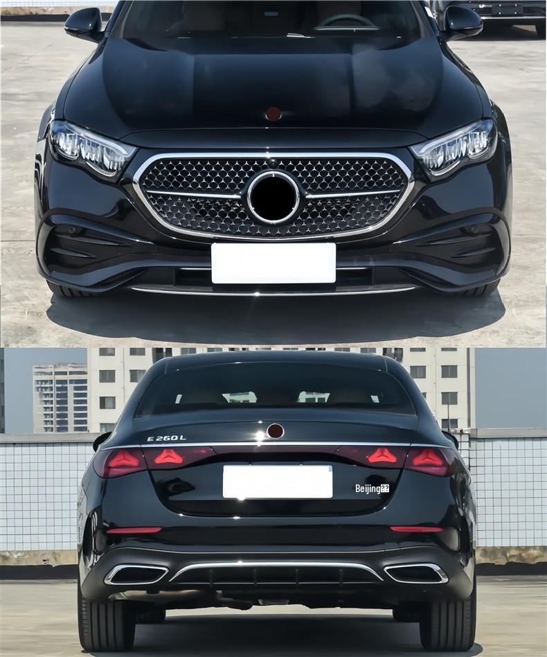 Designed for the New Mercedes-Benz E-Class: Front Bumper Black Crescent and Wind Knife for E260, E300L, E350eL Sport Version W214.