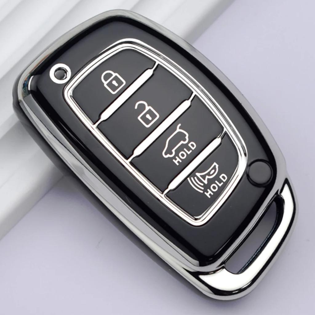 3 4-przyciskowe etui na kluczyk samochodowy TPU do Hyundai Ix35 I40 I20 I10 Tucson Elantra Creta Sonata Ioniq Accent Creata Pokrowiec na inteligentne piloty