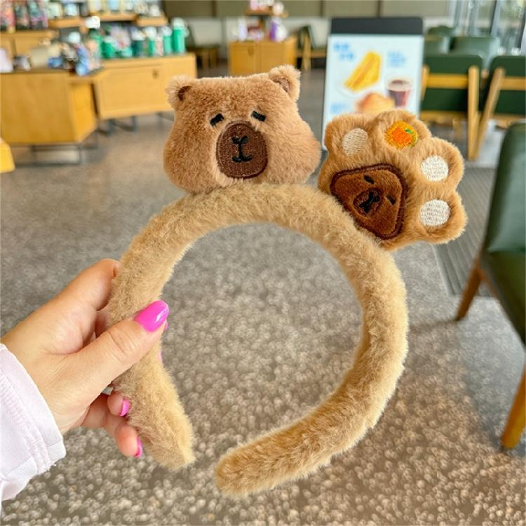Stylish Anime Capybara Hair Hoop Eye-catching Headpiece Hair Claw Headwear for Stage Halloween Cosplay Role Play