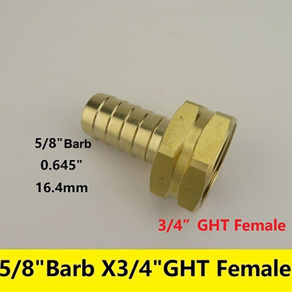 3/4" GHT Brass Barb Fitting 3/8" 1/2"  5/8" 3/4"  Barb Barb Fitting Connector  Car Washin