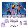 Kit Decorazioni Festa di Compleanno Squadra di Streghe K-POP Banner a Tema Palloncini e Segnaletica per Musica Danza