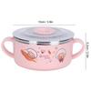 Baby Children Bowl Cartoon 304 Stainless Steel Rice Feeding Bowl with Lid Tableware