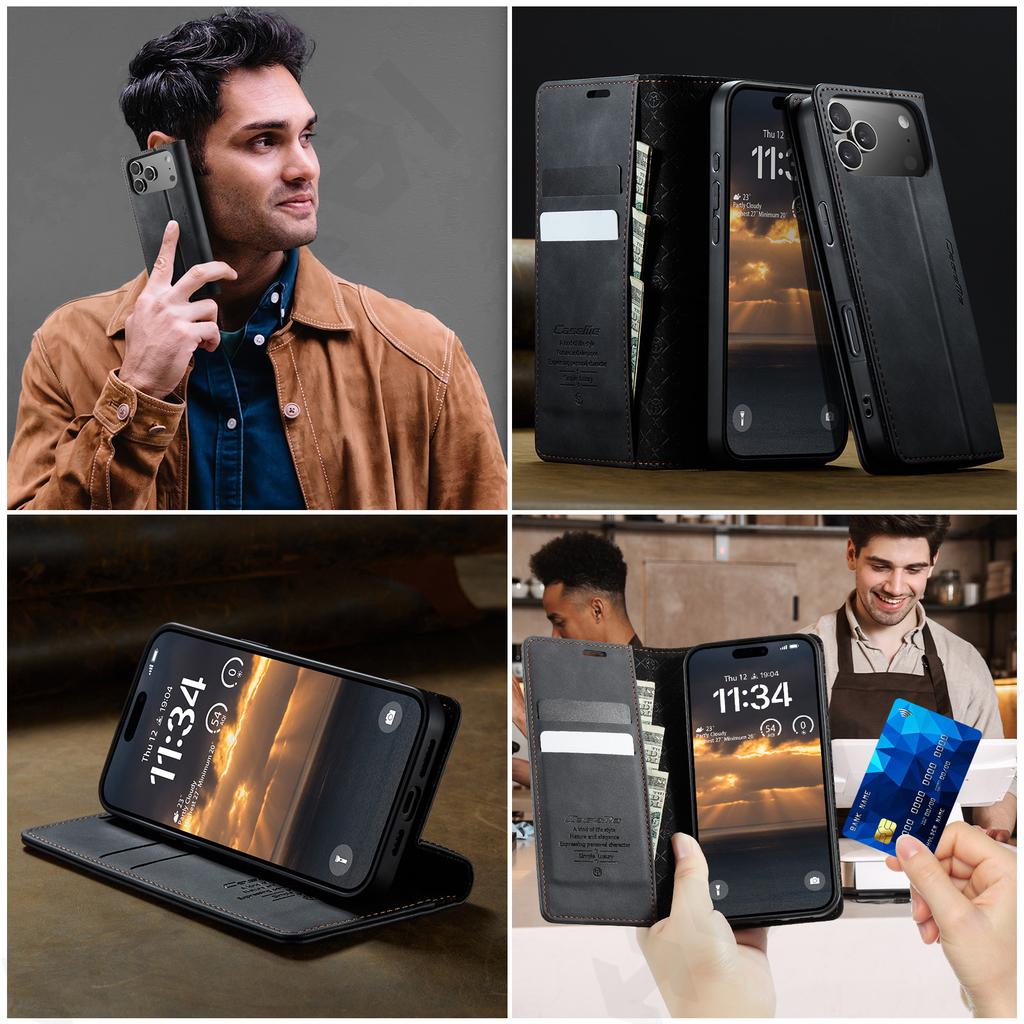Case For iPhone 18 Pro Max 4G 5G 2026 Wallet Case PU Magnetic Folio Cover With Card Holder Kickstand TPU Shockproof Durable