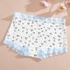 Women's Boxers Panties Cute Blossom Printed Ladies Panties Lace Underwear Seamless Panties Casual Solid Underwear S-XL