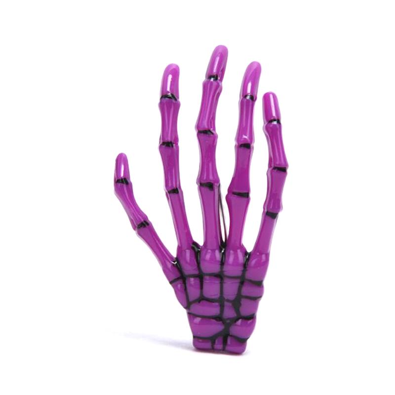 1Pc Punk Gothic Halloween Zombie Skull Skeleton Hand Bone Claw Hairpin Hair Clips