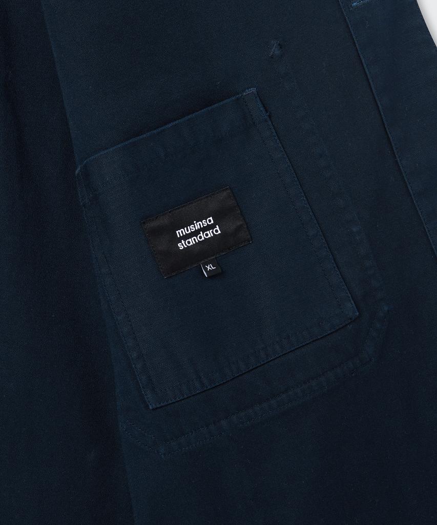 Musinsa Standard Bag Satin Shop Coat [Navy]