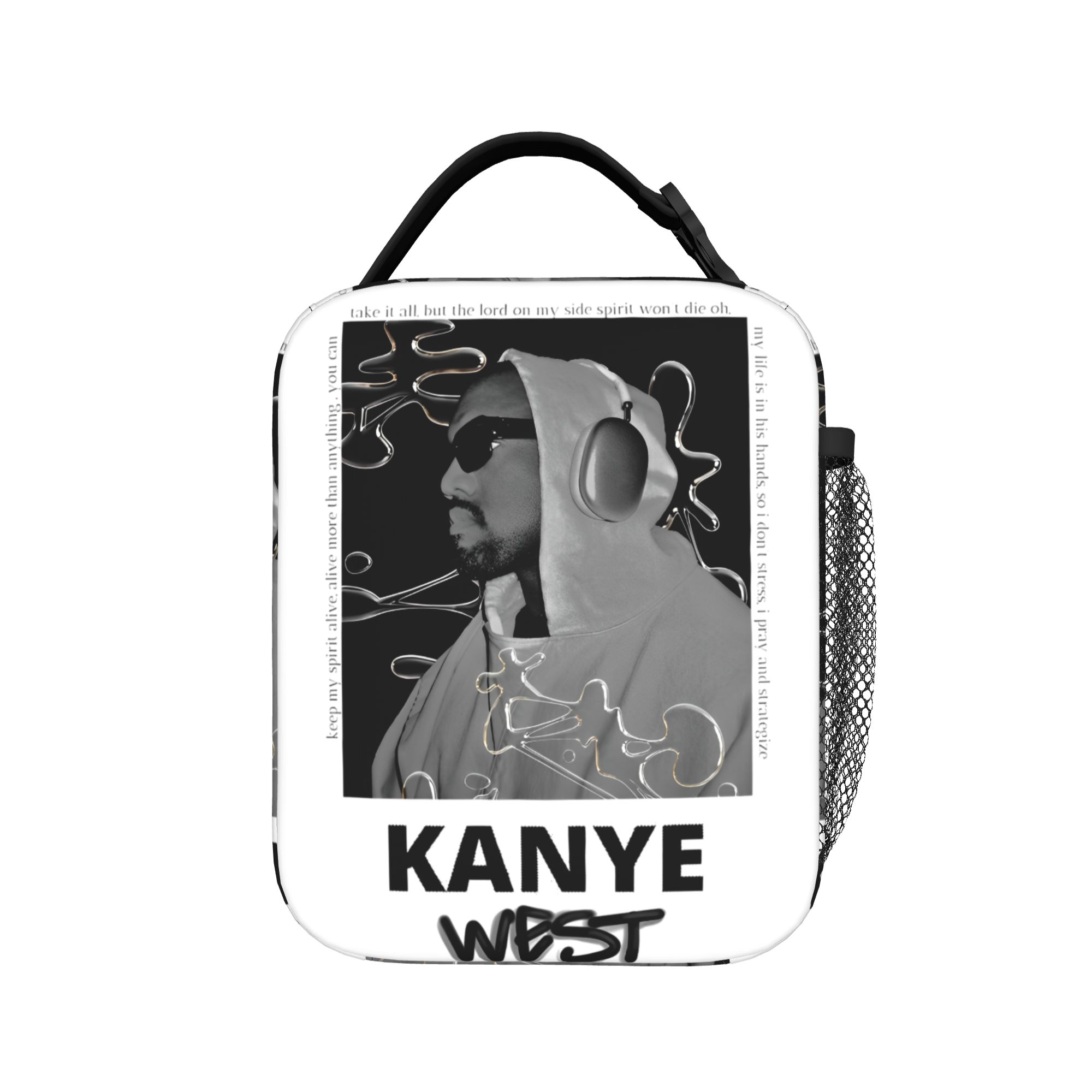 Kanye West Insulated Lunch Bag Thermal Bag Reusable,Meal Container Rapper Record Producer Leakproof Tote Lunch Box Girl Boy One Size