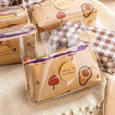 50-teiliges Sandwich-Verpackungspapier-Set: Enthält 50 Blatt Geschenkpapier und 100 OPP-Beutel. Geeignet für Lebensmittelverpackungen, Sandwichverpackungen, Backen pa