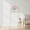 Wall Hanging with Tassels Pastel Color Arch Decor Woven Rainbow for Kids,