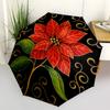 1pc Poinsettia, Floral Design, Ornament Umbrella with Plastic Handle,Compact & Stylish,Suitable for All Seasons YS331001