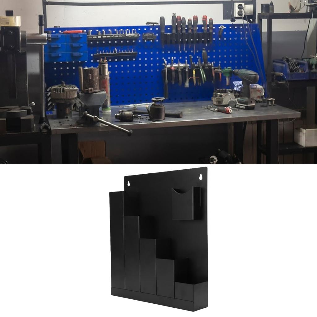 Wall Mount Cable Tie Holder 5 Grids Storage Rack   Metal   for Workshop Shed Garage Home