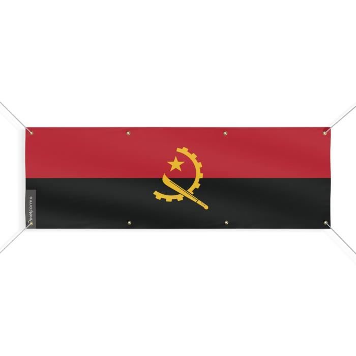 Bannière Drapeau de l'Angola 8 Oeillets 40x120 cm