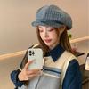 Fashion retro plaid literary temperament breathable octagonal hat outdoor travel comfortable versatile cap