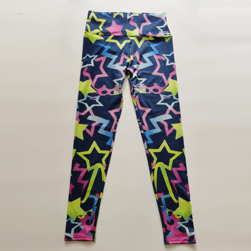 Jogginghose für Damen mit 3D-Farbstern-Print, hoch taillierte Stretch-Fitness-Yogahose, Outdoor-Mode, Hip-Lift-Leggings, Fitnesshose