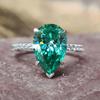 2026 New Luxury Fashion Green Zirconia Crystal Ring for Women's Engagement/Wedding/Anniversary Party Personalized Jewelry