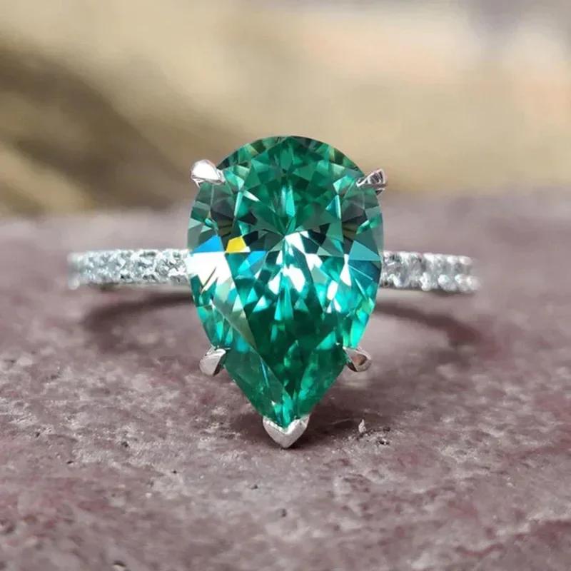 2026 New Luxury Fashion Green Zirconia Crystal Ring for Women's Engagement/Wedding/Anniversary Party Personalized Jewelry