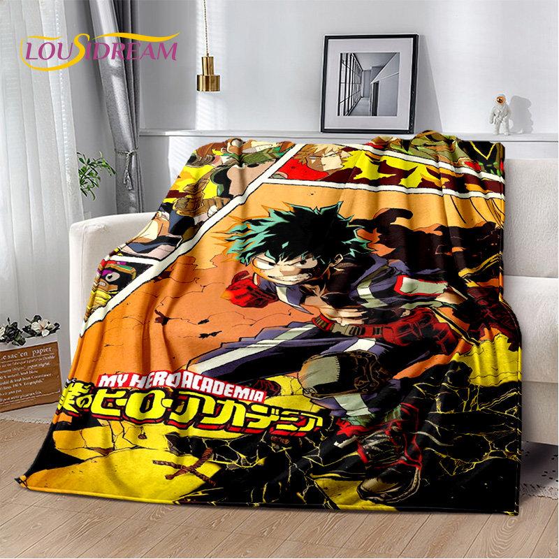 My Hero Academia Anime Cartoon pătură moale de pluș, pătură de flanel pătură pentru sufragerie dormitor pat canapea husă de picnic 3D