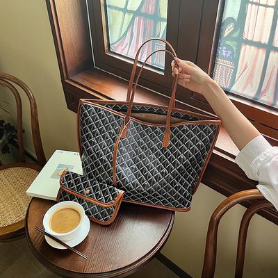 New Fashion Trend Versatile Dog Tooth Shopping Bag Large Capacity Bag Portable Shoulder Bag