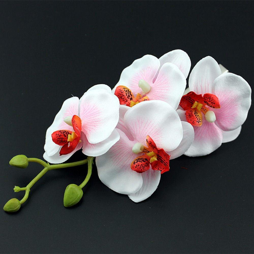 Korean Style Orchid Flower Hairpin Butterfly Orchid Bohemia Duckbill Clip  Wedding Decoration