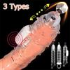 Highly Elastic Crystal Condom Reusable Penis Extender Sleeve Delay Ejaculation Penis Enlargement Intimate Goods Sex Toys for Men