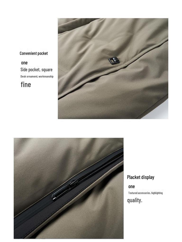 Mid-length Hooded Down Jacket for Men - Winter Casual Style with Warm White Duck Down