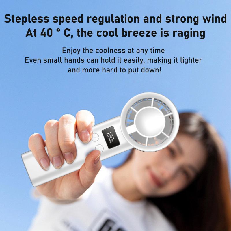 New Mini Portable Handheld Fan 120 Speed Portable Desktop Fan Ice Mode Rechargeable Instant Cooling Fashionable Men's and Women's Fans