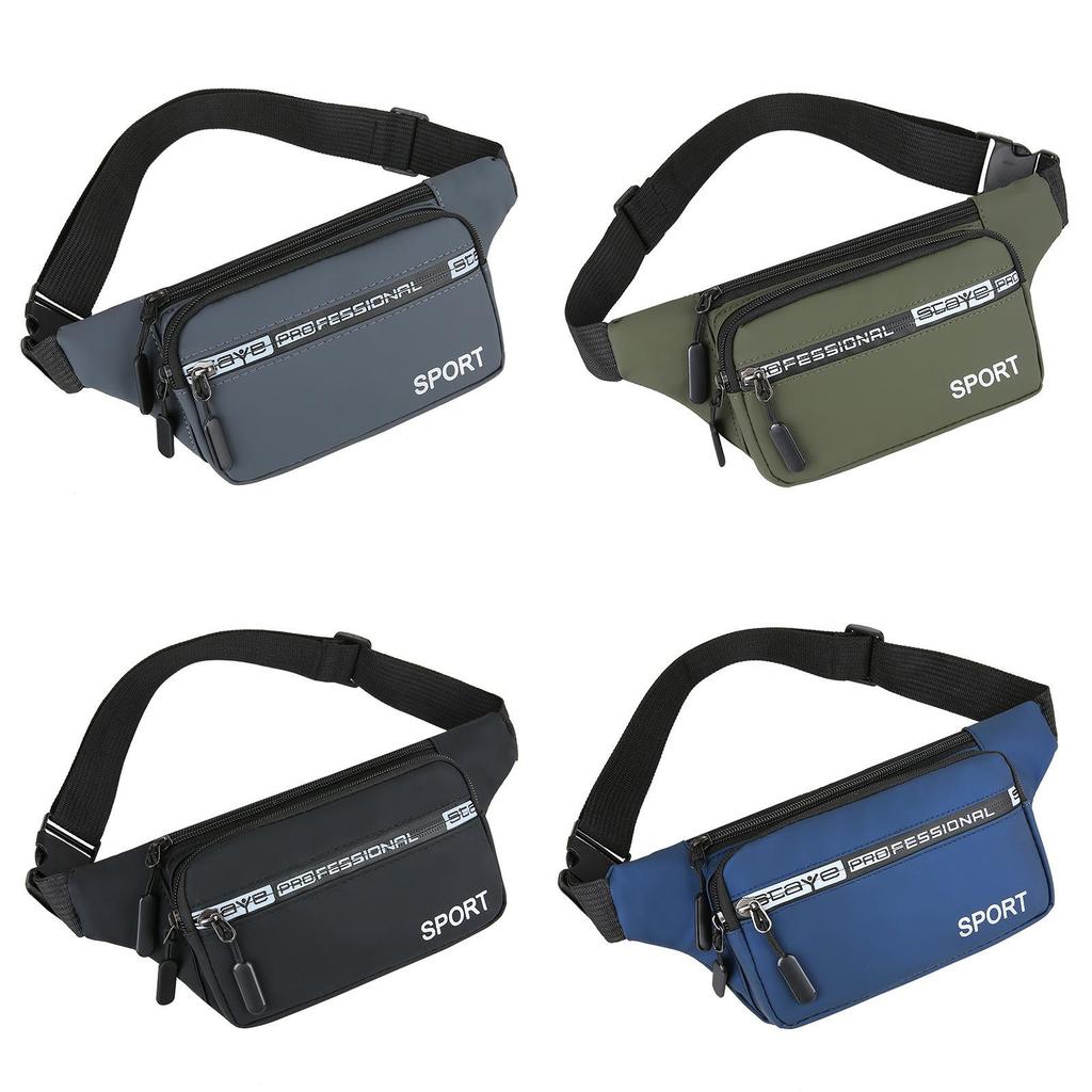 Mens Casual Sports Waist Bag With Waterresistant Nylon For Running And Outdoor Activities
