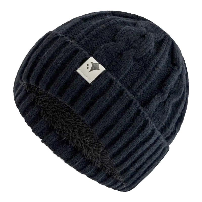 

Новые Унисекс Теплые Зимние Шапки Мода Уличная Одежда Шапка Бини Для Женщин Пары Уличная Зимняя Вязаная Шапка 56cm-60cm чёрный