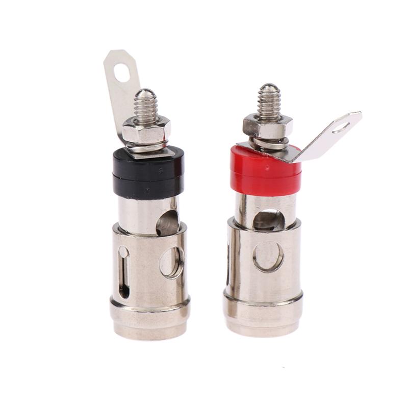 2Pcs  Nickel Plated 2Mm/4Mm L Banana Audio Plug Jack Socket Connector Amplifier Terminal Spring Loaded Binding Post