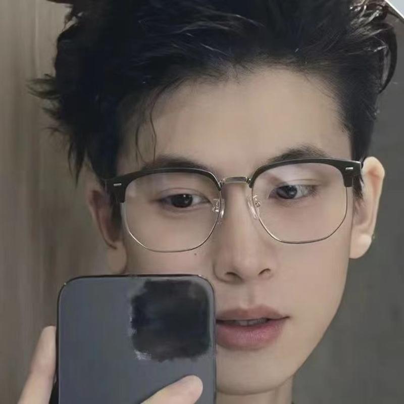 Eyebrow Frame Student Myopia Glasses Finished Women Men Half Frame Square Short-sight Eyewear Prescription 0 -0.5 -0.75 To -6.0