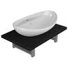 VidaXL Two-Piece Bathroom Furniture Ceramic Black