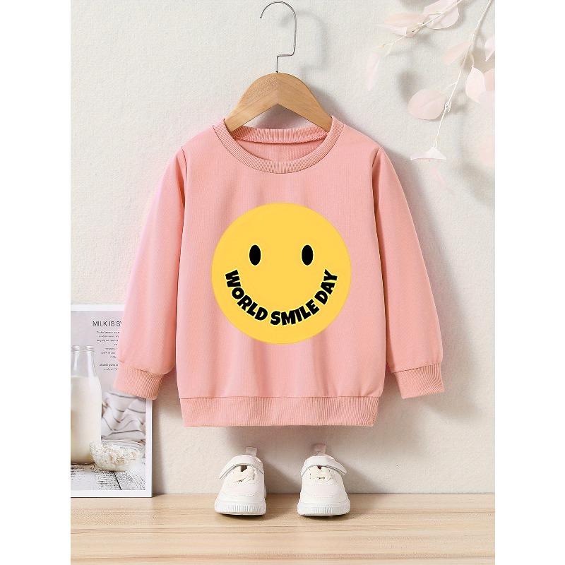 Kids Sweatshirt Spring/Autumn Cartoon Print Round Neck Sweatshirt Sportswear 110 розовый