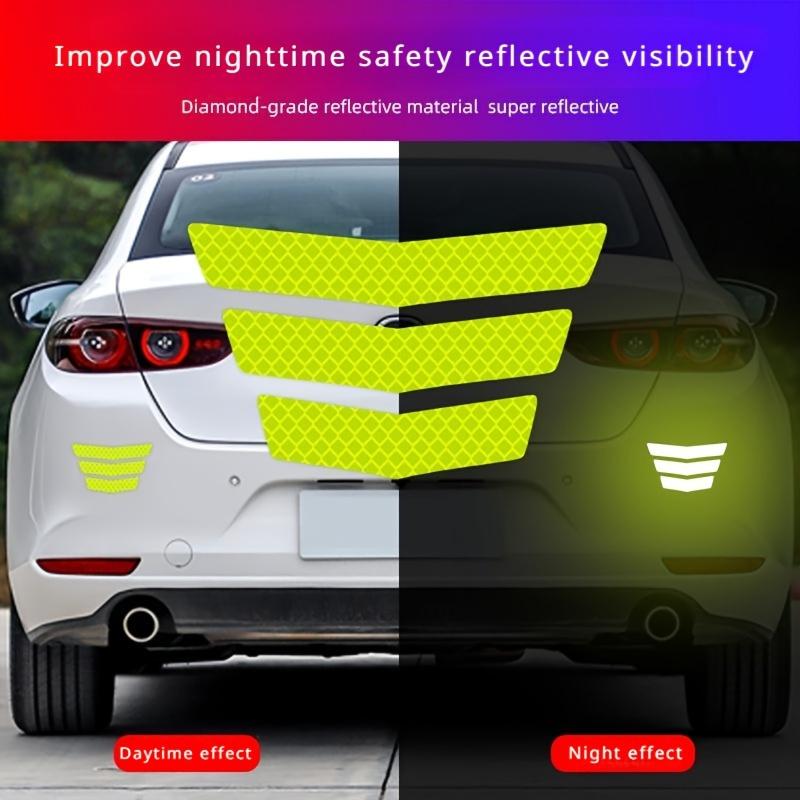 3 Pezzi Adesivi Riflettenti Notturni Adesivi per Carrozzeria Auto, Adesivi per Moto, Adesivi per Casco, Strisce Riflettenti per Veicoli Elettrici, Adesivi di Avvertimento per Auto