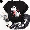 Dinosaur Sunglasses Pink Ribbon Awareness T-Shirt Dino T-Rex Casual 100% Cotton