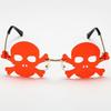 Halloween Skull Sunglasses New Black Rimless Funny Sunglasses Party and Frameless Sunglasses for Men and Women Skull Glasses